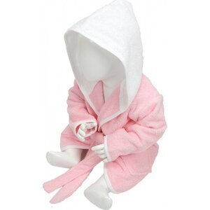A&R Bavlněný župan pro miminka Babiezz® s kapucí Barva: růžová světlá - bílá, Velikost: 68/74 AR022