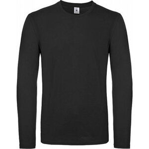 B&C Středně teplé unisex tričko BC s dlouhým rukávem Barva: Černá, Velikost: 4XL BCTU05T