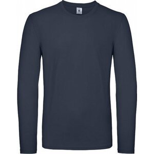 B&C Středně teplé unisex tričko BC s dlouhým rukávem Barva: modrá námořní, Velikost: 4XL BCTU05T