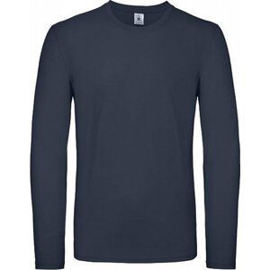 B&C Středně teplé unisex tričko BC s dlouhým rukávem Barva: modrá námořní, Velikost: M BCTU05T