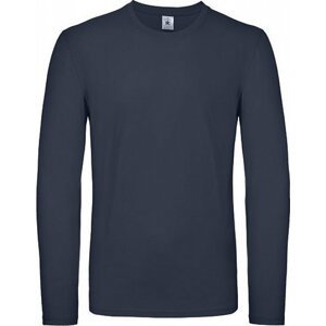 B&C Středně teplé unisex tričko BC s dlouhým rukávem Barva: modrá námořní, Velikost: XXL BCTU05T