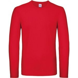 B&C Středně teplé unisex tričko BC s dlouhým rukávem Barva: Červená, Velikost: XL BCTU05T