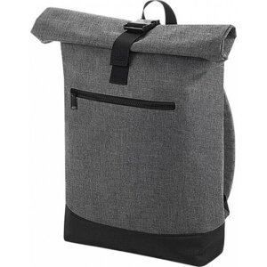 BagBase Zavinovací batoh na notebook Roll-Top 20 l nepromokavý Barva: šedá melír - černá, Velikost: 32 x 44 x 13 cm BG855