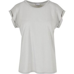Build Your Brand Prodloužené splývavé tričko s ohrnutými rukávy Barva: Light Asphalt, Velikost: 4XL BY021