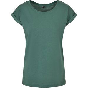 Build Your Brand Prodloužené splývavé tričko s ohrnutými rukávy Barva: Zelená lahvová, Velikost: 5XL BY021