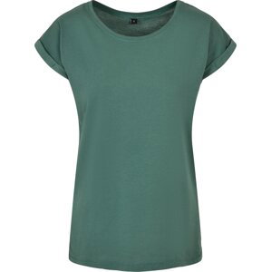 Build Your Brand Prodloužené splývavé tričko s ohrnutými rukávy Barva: Zelená lahvová, Velikost: XS BY021