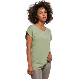 Build Your Brand Prodloužené splývavé tričko s ohrnutými rukávy Barva: Soft Salvia, Velikost: L BY021