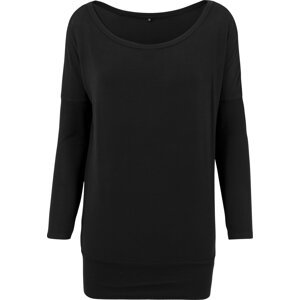 Build Your Brand Prodloužené bavlněné pohodlné triko s viskózou Barva: Černá, Velikost: M BY041