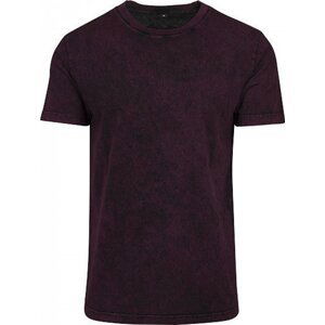 Build Your Brand Pánské bavlněné batikované tričko volného střihu Barva: červená lesní plody - černá, Velikost: S BY070