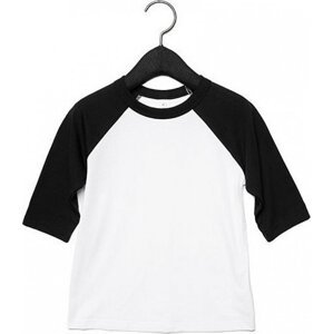 Bella+Canvas Dětské směsové triko s baseballovým 3/4 kontrastním rukávem Barva: bílá - černá, Velikost: S CV3200Y
