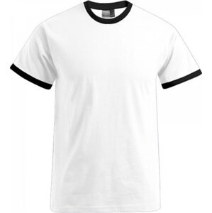 Promodoro Pánské volně střižené tričko s kontrastními lemy 180 g/m Barva: bílá - černá, Velikost: L E3070