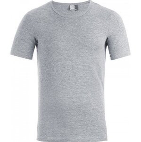 Pánské měkké slim-fit triko na tělo Promodoro 5% elastan 180 g/m Barva: šedá melír, Velikost: L E3081