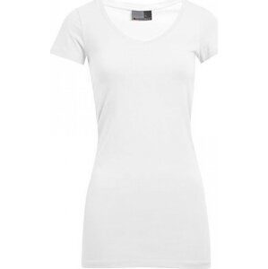 Promodoro Prodloužené dámské slim-fit tričko do véčka Barva: Bílá, Velikost: M E3087