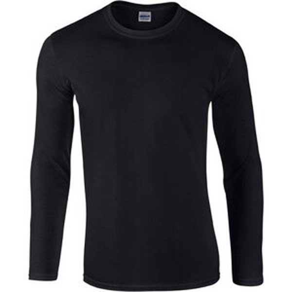 Pánské triko s dlouhým rukávem Gildan SoftStyle 150 g/m Barva: Černá, Velikost: XXL G64400