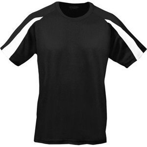 Dětské tričko s pruhem na rukávu Just Cool Barva: černá - bílá, Velikost: 9/11 (L) JC003J