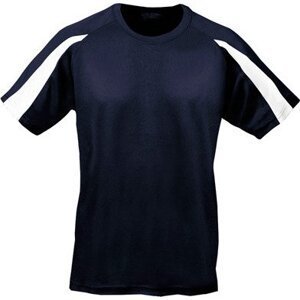 Dětské tričko s pruhem na rukávu Just Cool Barva: modrá námořní - bílá, Velikost: 12/13 (XL) JC003J