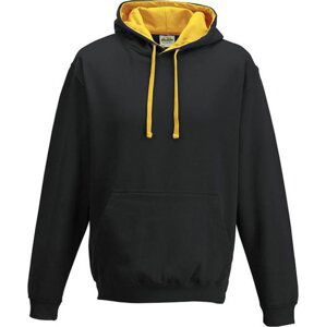 Just Hoods Unisex týmová kontrastní klokánka s kapucí Barva: černá zlatá, Velikost: L JH003