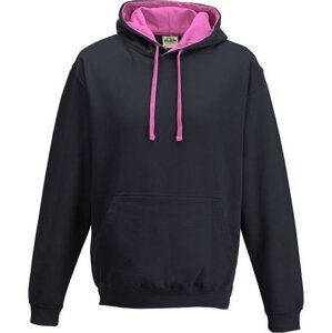 Just Hoods Unisex týmová kontrastní klokánka s kapucí Barva: modrá oxfordská - růžová, Velikost: XXL JH003