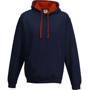 Just Hoods Unisex týmová kontrastní klokánka s kapucí Barva: modrá námořní - červená, Velikost: L JH003