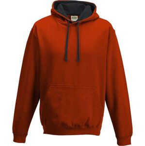 Just Hoods Unisex týmová kontrastní klokánka s kapucí Barva: Červená - černá, Velikost: XS JH003