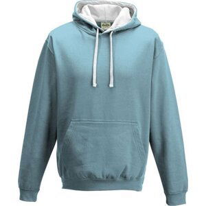 Just Hoods Unisex týmová kontrastní klokánka s kapucí Barva: modrá nebeská - bílá, Velikost: M JH003