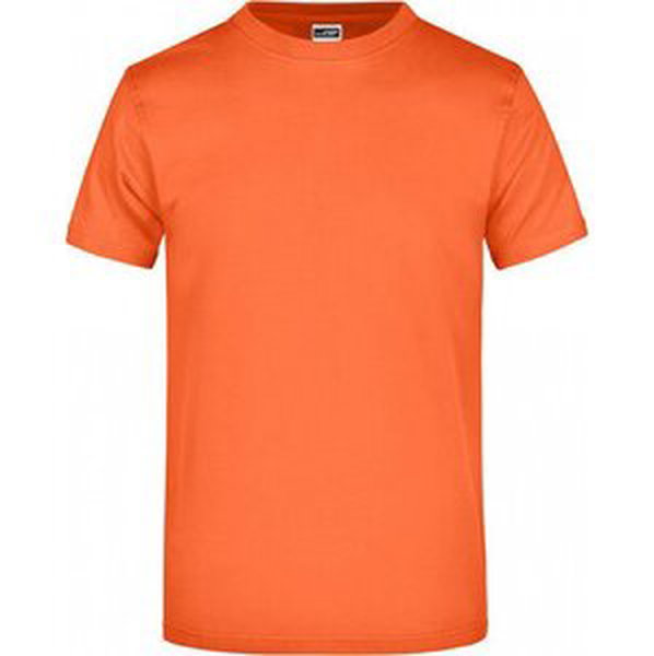 James & Nicholson Pánské základní triko ve vysoké gramáži 180 g/m bez bočních švů Barva: oranžová tmavá, Velikost: L JN002