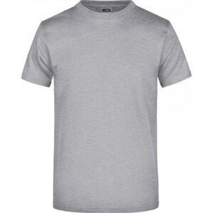 James & Nicholson Pánské základní triko ve vysoké gramáži 180 g/m bez bočních švů Barva: šedá  melír, Velikost: L JN002