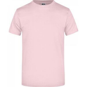 James & Nicholson Pánské základní triko ve vysoké gramáži 180 g/m bez bočních švů Barva: růžová světlá, Velikost: 4XL JN002