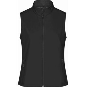 James & Nicholson Měkká větruodolná softshellová dámská vesta Barva: černá - černá, Velikost: S JN1127