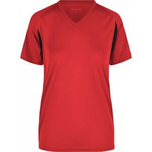 James & Nicholson Dámské běžecké kontrastní tričko James and Nicholson Barva: Červená - černá, Velikost: XXL JN316