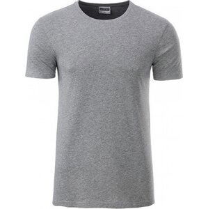 James & Nicholson Základní tričko Basic T James and Nicholson 100% organická bavlna Barva: šedá  melír, Velikost: M JN8008