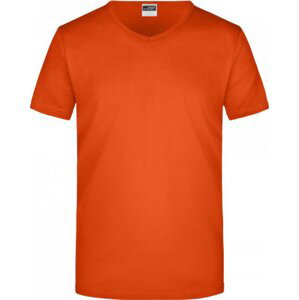 James & Nicholson Pánské slim-fit tričko do véčka 160g/m Barva: oranžová tmavá, Velikost: S JN912