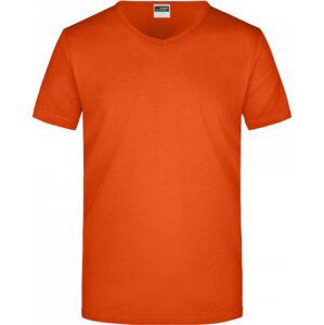 James & Nicholson Pánské slim-fit tričko do véčka 160g/m Barva: oranžová tmavá, Velikost: XL JN912