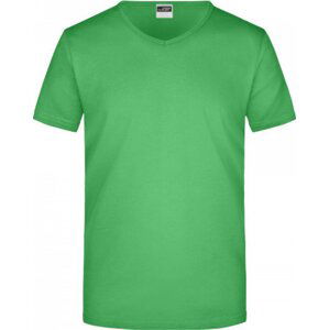 James & Nicholson Pánské slim-fit tričko do véčka 160g/m Barva: Zelená, Velikost: M JN912