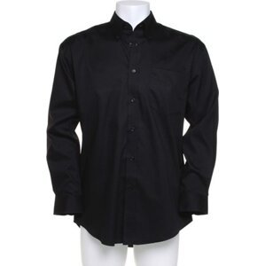 Kustom Kit Pánská korporátní oxford košile s kapsičkou a dlouhým rukávem 85% bavlna Barva: Černá, Velikost: 4XL = 50,5cm obvod límce K105