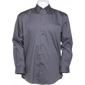 Kustom Kit Pánská korporátní oxford košile s kapsičkou a dlouhým rukávem 85% bavlna Barva: šedá uhlová, Velikost: S = 37cm obvod límce K105