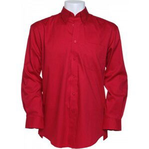 Kustom Kit Pánská korporátní oxford košile s kapsičkou a dlouhým rukávem 85% bavlna Barva: Červená, Velikost: 6XL = 56cm obvod límce K105