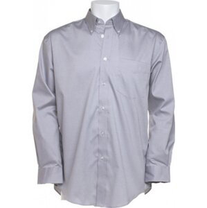 Kustom Kit Pánská korporátní oxford košile s kapsičkou a dlouhým rukávem 85% bavlna Barva: stříbrná šedá, Velikost: S = 37cm obvod límce K105