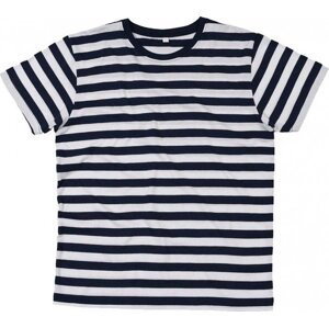 Pánské pruhované tričko s krátkým rukávem Mantis Barva: modrá námořní - bílá, Velikost: XL P109s