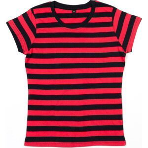 Dámské pruhované triko s krátkým rukávem Mantis Barva: černá - červená, Velikost: L P110S