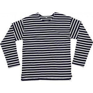 Mantis Měkké proužkované triko s dlouhým rukávem z organické bavlny Barva: modrá námořní - bílá, Velikost: L P136