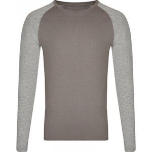 Módní unisex tričko s dlouhými kontrastními rukávy Miners Mate Barva: šedé triko s melírovými rukávy, Velikost: XS MY210