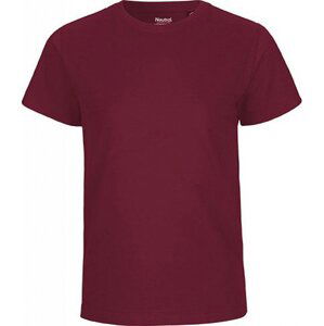 Neutral Dětské organické tričko s krátkým rukávem a výztužnou páskou za krkem Barva: Červená vínová, Velikost: 140/146 NE30001