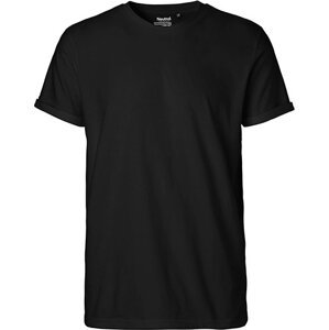Neutral Moderní pánské organické tričko s ohnutými konci rukávů Barva: Černá, Velikost: L NE60012