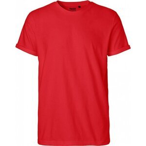 Neutral Moderní pánské organické tričko s ohnutými konci rukávů Barva: Červená, Velikost: M NE60012