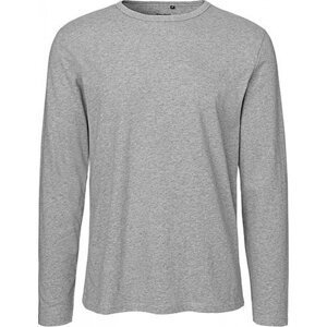 Neutral Moderní pánské organické triko s dlouhými rukávy Barva: Šedá, Velikost: XL NE61050