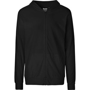 Organická unisex letní mikina Neutral se zipem a kapucí 155 g/m Barva: Černá, Velikost: XS NE62301