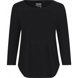 Dámské organické tričko Neutral se  3/4  rukávky 155 g/m Barva: Černá, Velikost: XL NE81006