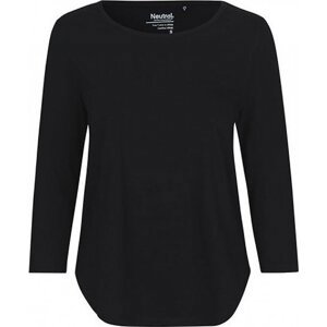 Dámské organické tričko Neutral se  3/4  rukávky 155 g/m Barva: Černá, Velikost: XS NE81006