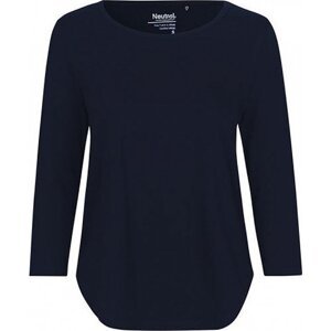 Dámské organické tričko Neutral se  3/4  rukávky 155 g/m Barva: modrá námořní, Velikost: L NE81006